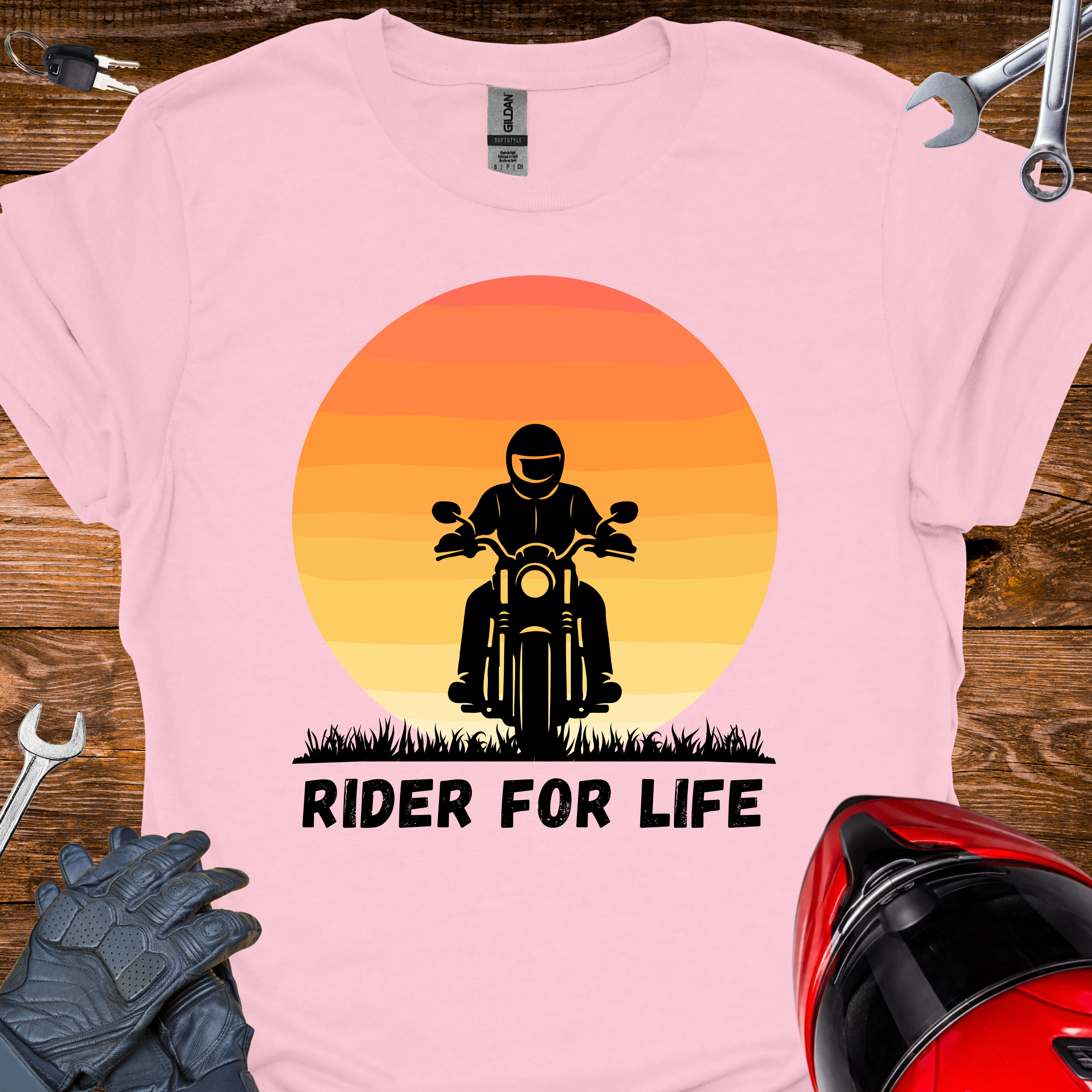 Rider for life - Retro Sunset T-shirt